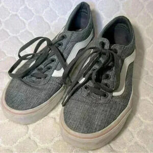 VANS Old Skool Grey & Light Pink Skate Shoes women’s size 8.